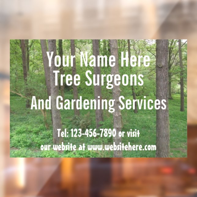 Tree Surgeons / Garden Services Customizable Window Cling (Sheet 2)
