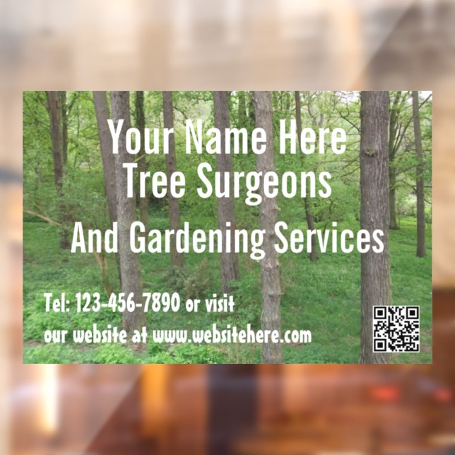 Tree Surgeons / Garden Services Customizable Window Cling (Sheet 2)