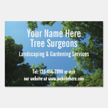 Tree Surgeons / Garden Services Customizable Yard Sign by Ricaso_Intros at Zazzle