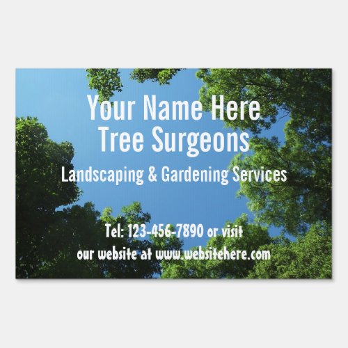 Tree Surgeons  Garden Services Customizable Yard Sign