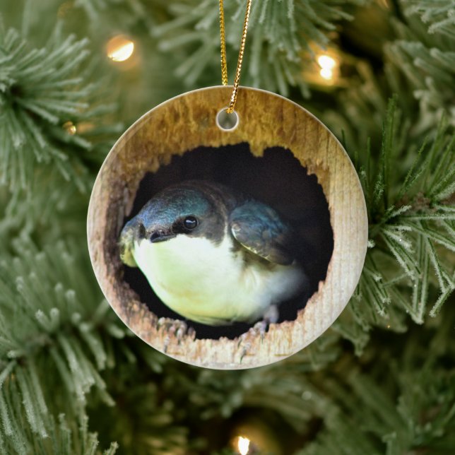 Tree Swallow Ceramic Ornament (Tree)
