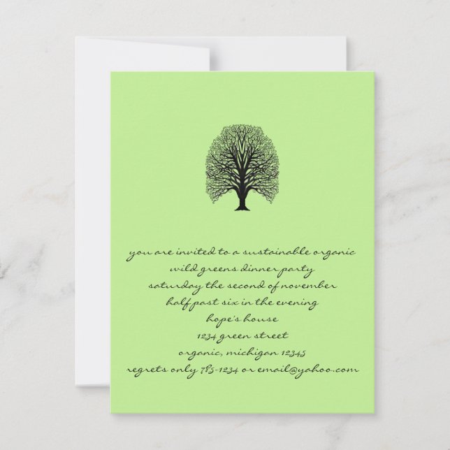 Tree Swirl Dinner Invitaions Invitation (Front)