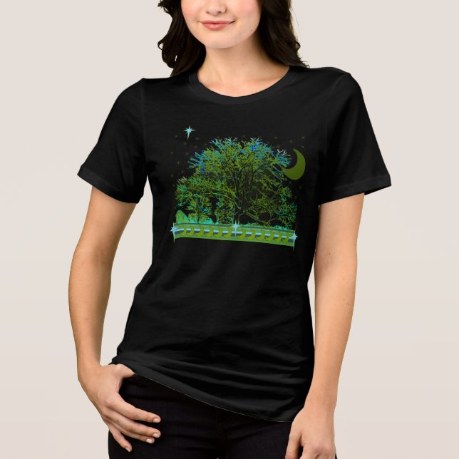 Tree T-shirts with Moon and Stars (Front)