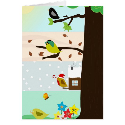 Tree throughout the four seasons cards (Front)