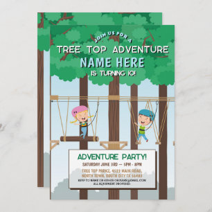 Tree Top Birthday Adventure Park Outdoor Invite