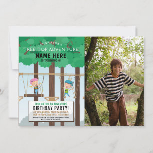 Tree Top Birthday Adventure Park Outdoor Photo Invitation