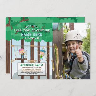 Tree Top Birthday Adventure Park Outdoor Photo Invitation