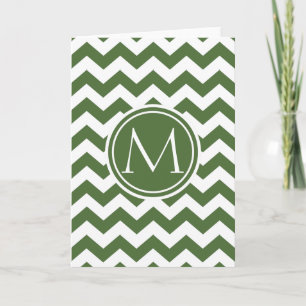 Tree Top Chevron Monogrammed Note Card