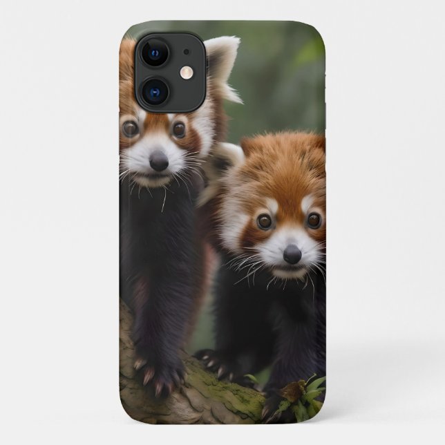 "Tree-top Explorers: Baby Red Pandas Looking Out Case-Mate iPhone Case (Back)