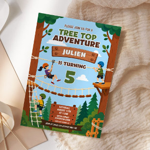 Tree Top Outdoor Adventure Birthday Party Invitation
