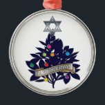 Tree Top Star of David Metal Ornament<br><div class="desc">A silver Star of David tree topper with a "Happy Holidays" greeting celebrates the Hanukkah holiday season. Art of Margaret Loftin Whiting.</div>