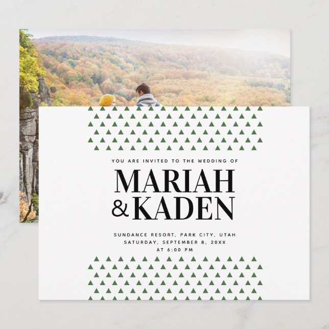 Tree Triangle Mountain Wedding | Invitation (Front/Back)