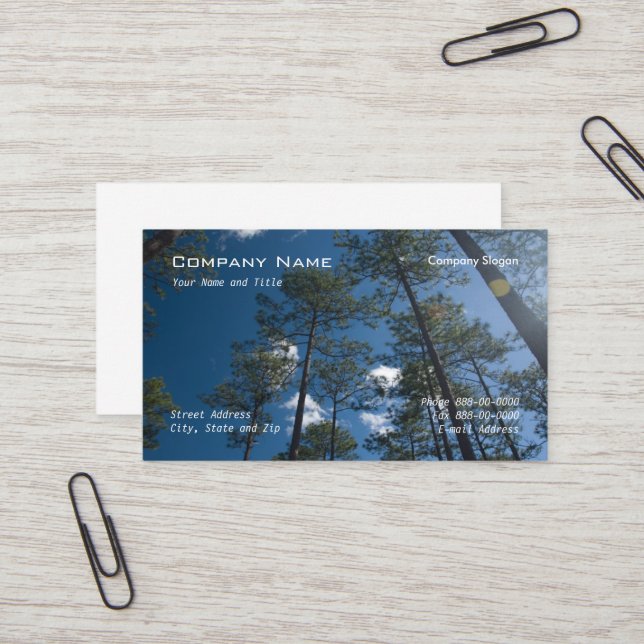 Tree Trimmer Business Card (Front/Back In Situ)