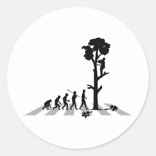 Tree Trimmer Classic Round Sticker