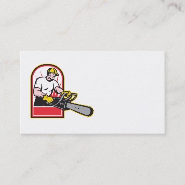 tree trimmer pruner arborist business card (Front)