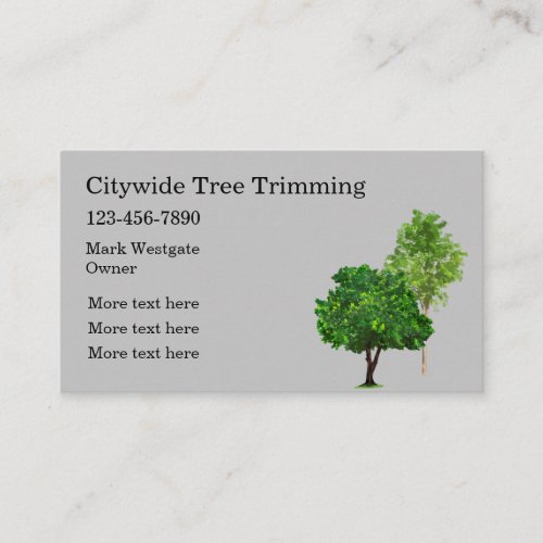 Tree Trimming And Service  Business Card