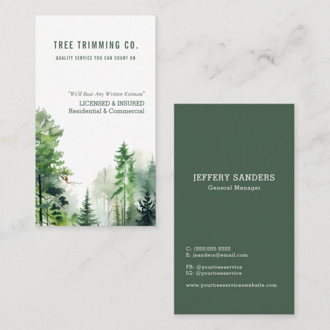 Tree Trimming Business Card (Front/Back)