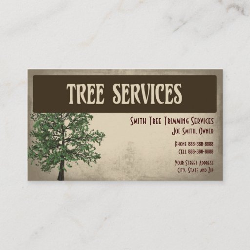 Customizable Tree Trimming Care Services Business Card
