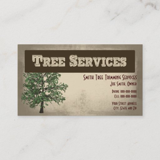 Customizable Tree Trimming Care Services Business Card