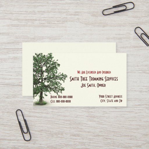 Customizable Tree Trimming Care Services Business Card