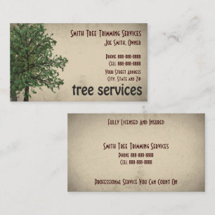 Tree Trimming Care Services Business Card