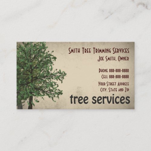 Tree Trimming Care Services Business Card