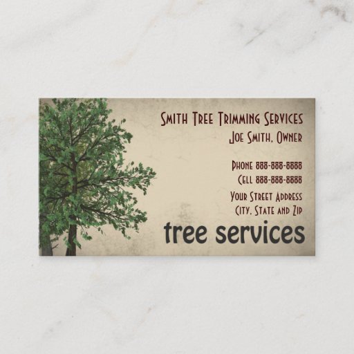 Customizable Tree Trimming Care Services Business Card