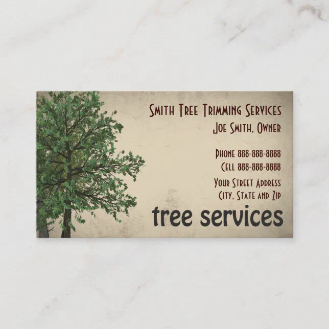 Tree Trimming Care Services Business Card | Zazzle