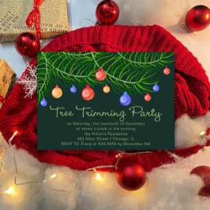 Tree Trimming Christmas Holiday Party Invitation