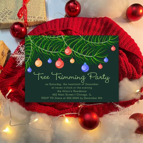 Tree Trimming Christmas Holiday Party Invitation
