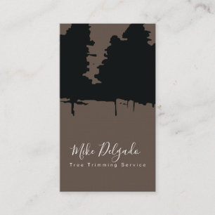 Tree Trimming Landscaping Bold Pine Trees Brown Business Card