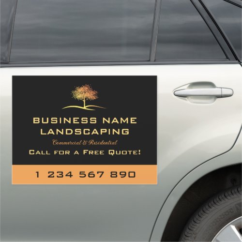 Tree Trimming Landscaping Lawn Care Business Logo Car Magnet