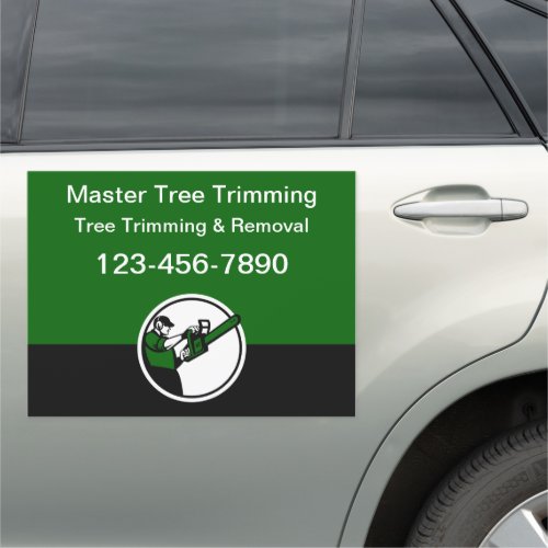 Tree Trimming Logo Business Mobile Car Magnets