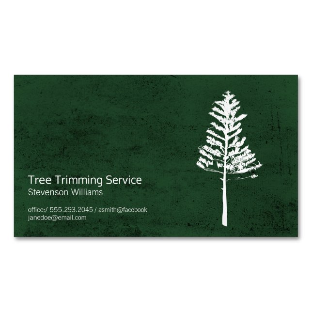 Tree Trimming | Nature Outdoors | Landscaping Business Card Magnet (Front)
