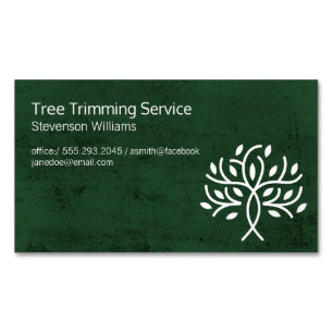Tree Trimming Nature Outdoors Stylized Tree Business Card Magnet