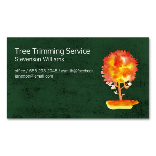 Tree Trimming  Nature Outdoors  Watercolor Tree Business Card Magnet