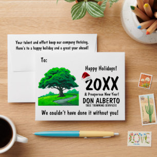 Tree Trimming Oak Tree Logo Holiday Gift Card Envelope