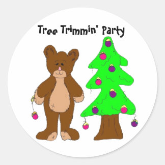 Tree Trimming Party Classic Round Sticker