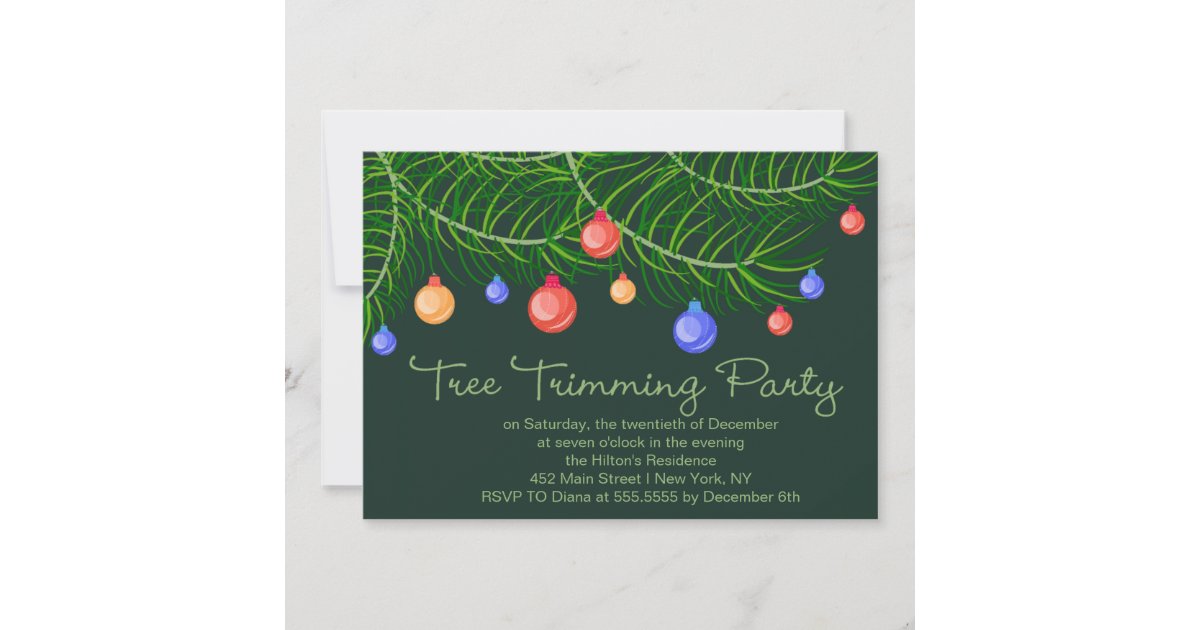 Tree Trimming Party Invitation Zazzle