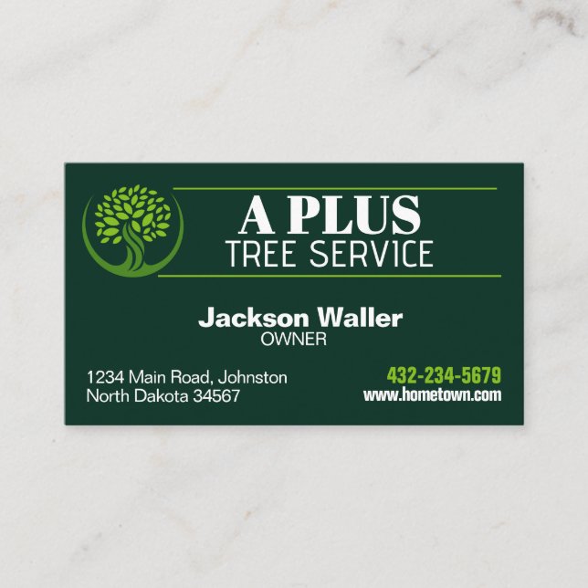 Tree Trimming Service Business Card (Front)
