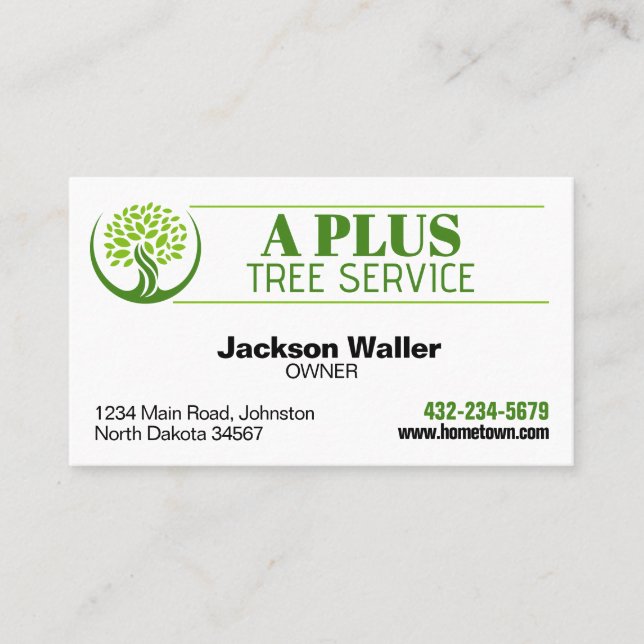 Tree Trimming Service Business Card (Front)