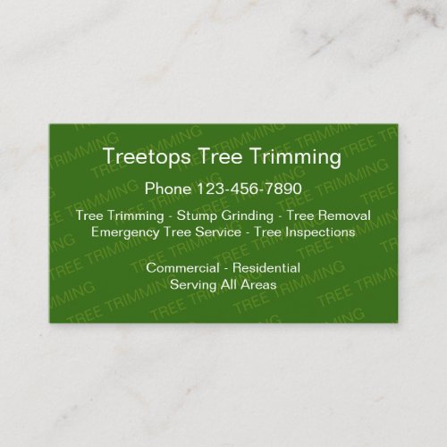Tree Trimming Services Business Card
