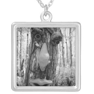 Tree troll on a Big Cypress tree. Silver Plated Necklace