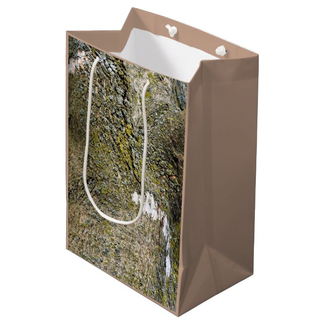 Tree Truck with Moss Print Medium Gift Bag (Front Angled)
