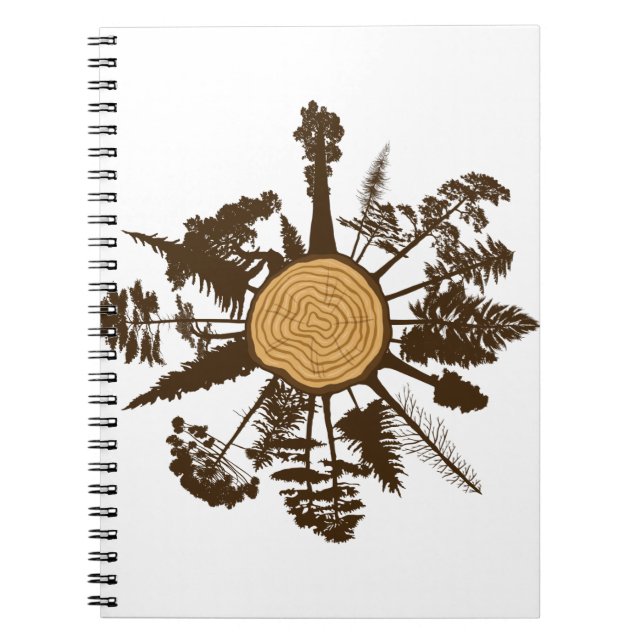 Tree Trunk Cross Section Growth Rings Pine Trees Notebook (Front)