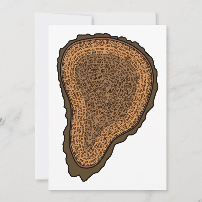 Tree Trunk Cross Section Growth Rings Trees Invitation (Front)