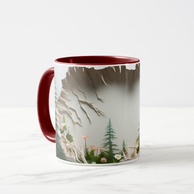 Tree Trunk Hollow Log Ceramic Coffee Mug ☕ (Front Left)