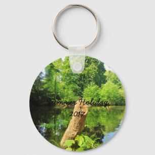 Tree Trunk Nature Photography Lake Park Keychain