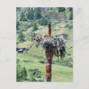 Tree Trunk Sculpture -- Postcard
