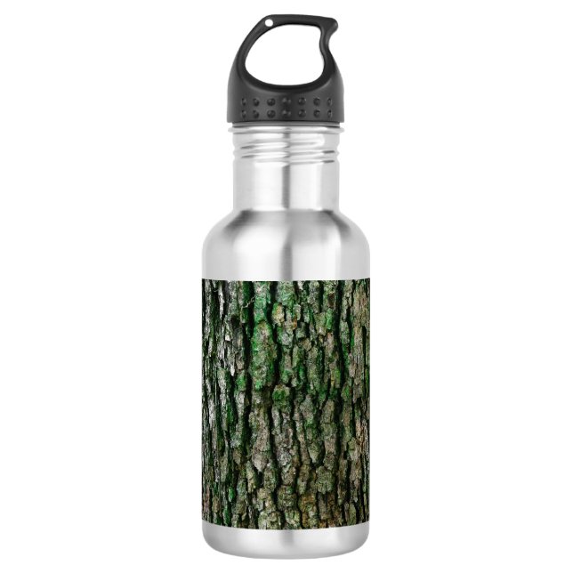 Tree Trunk (Wood Bark) Stainless Steel Water Bottle (Front)